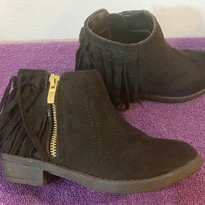 Black Fringe Booties